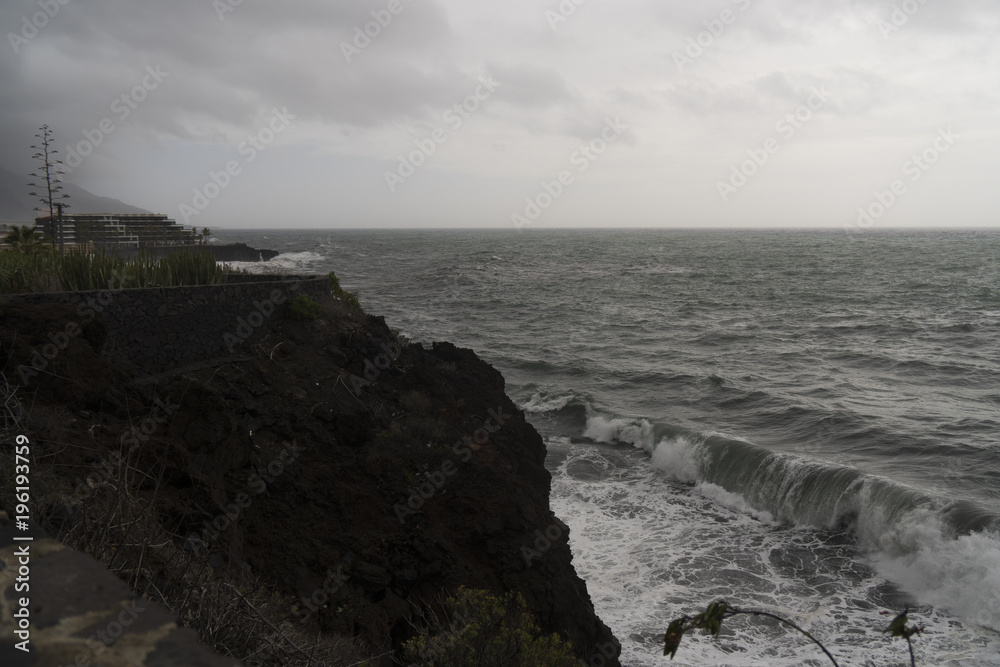 A rainy and stormy Day in Puerto Naos / La Palma / Canary Islands