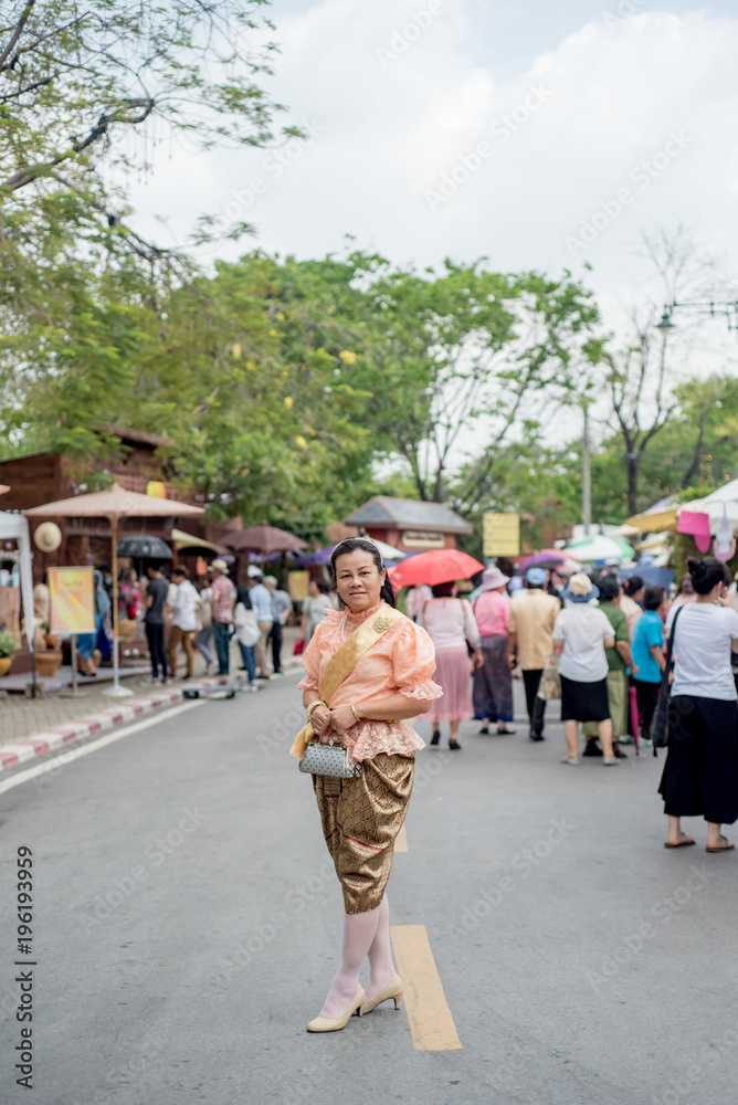 women wear Thailand National Costume
