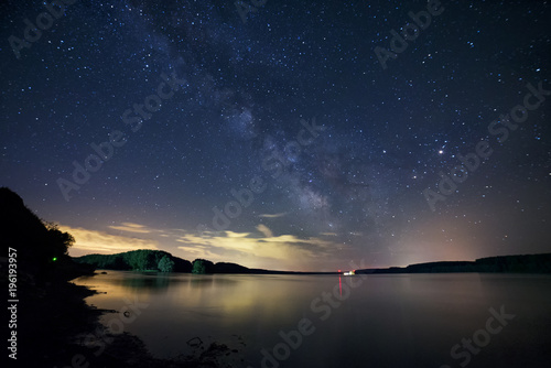 The Milky Way Galaxy rising above the river