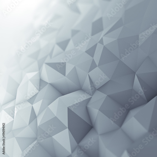 Grey low poly geometric surface abstract 3D rendering