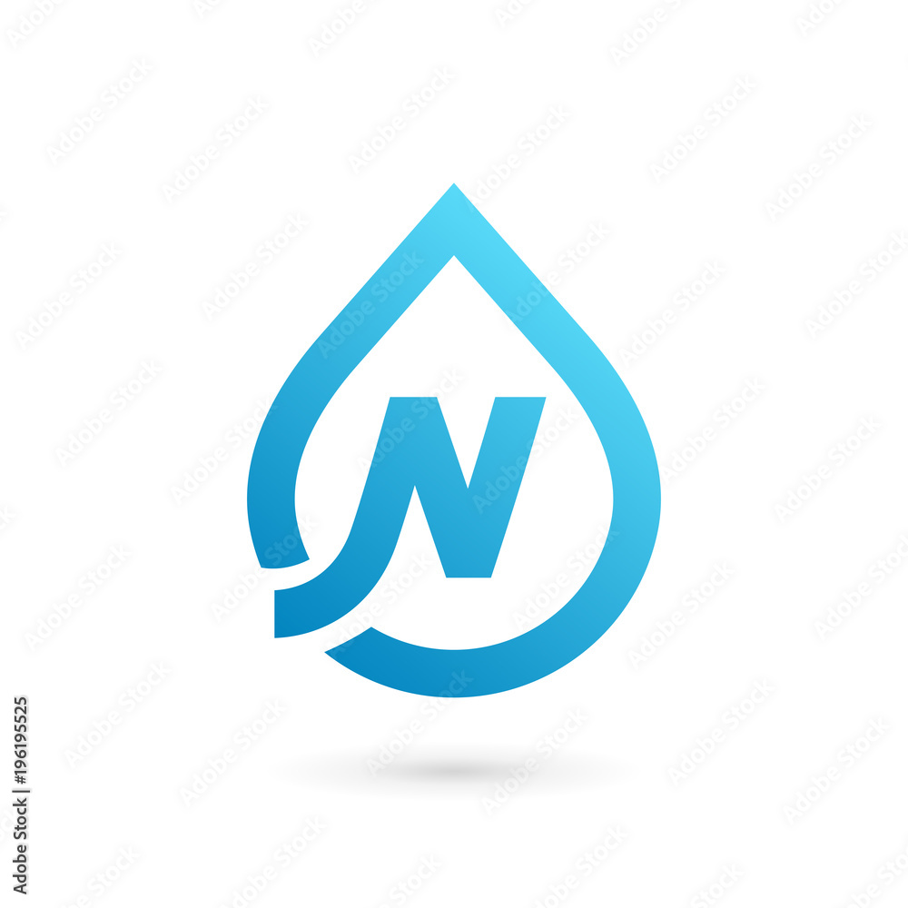 Letter N water drop logo icon design template elements Letter N water drop logo icon design template elements