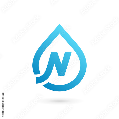 Letter N water drop logo icon design template elements