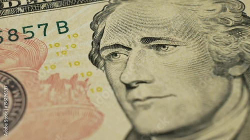 Wallpaper Mural Ten Dollars and portrait Alexander Hamilton on USA money banknote Torontodigital.ca
