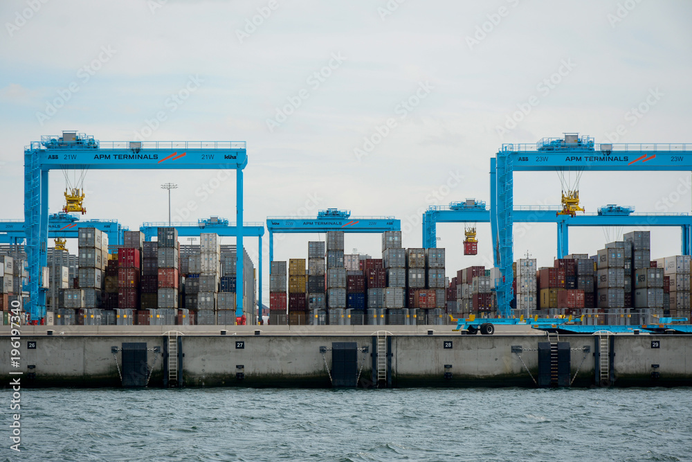 Containers in the port of Rotterdam.