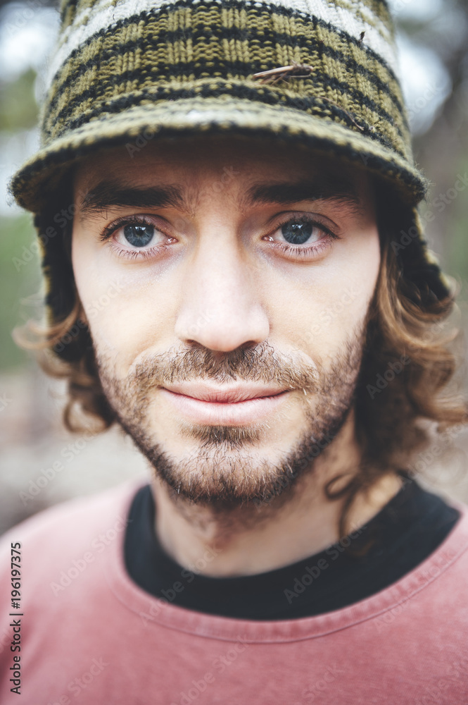 Portrait of a blue eyed confident rock climber Portrait of a blue eyed confident rock climber