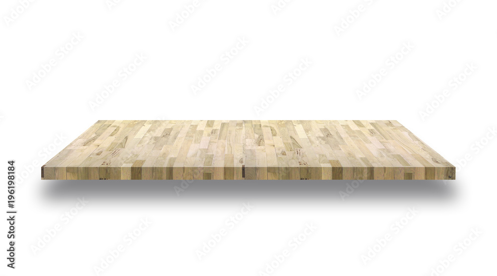 Wooden light shelf isolated on white background, can be used for object placement Wooden light shelf isolated on white background, can be used for object placement