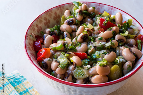 Obraz na plátne Kidney Bean Salad with Tomatoes, Parsley and Dill / Borulce Salatasi / Salata