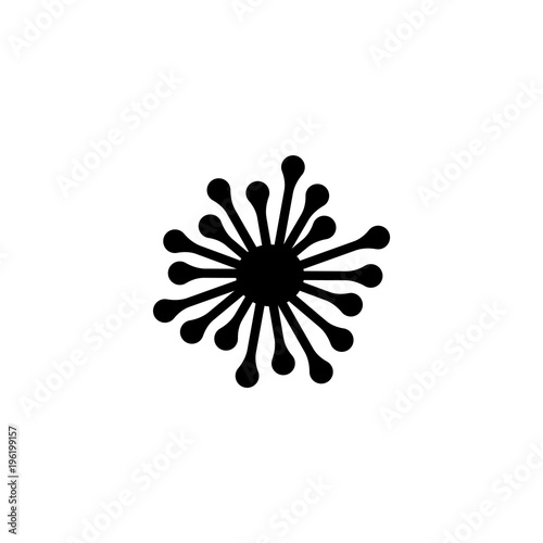 Virus. Unicellular Organism. Flat Vector Icon. Simple black symbol on white background