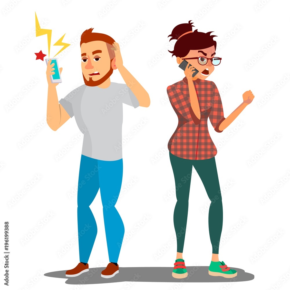 Quarrel Couple Vector. Conflict In Family Or Office. Man And Woman.  Disagreements. Negative Emotions. Wife And Husband Relationship. Isolated  Flat Cartoon Illustration Stock Vector | Adobe Stock