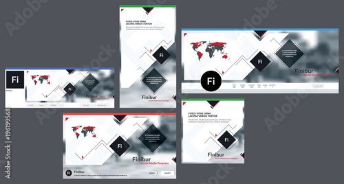 Social media cover header background template, social media post, header, with logo template. Template cover header for social media, banner,  advertising business corporate. Vector illustration.