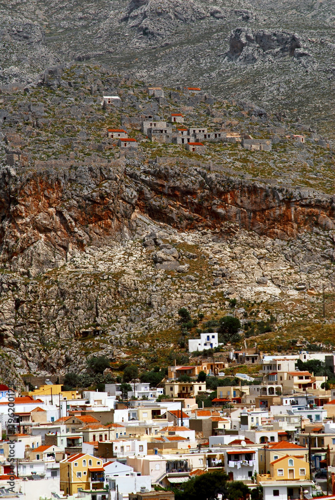 Pothia, the town of Kalymnos island. Dodecanese islands, Greece.