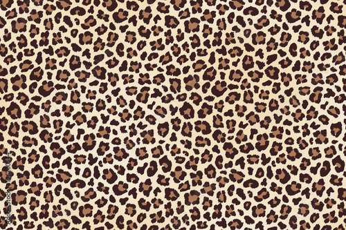 Leopard spots fur, horizontal texture. Vector