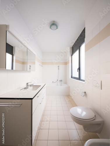 Interior of modern apartment  empty bathroom