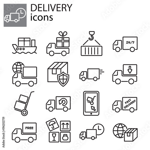Web icons set - Delivery, Shipping services