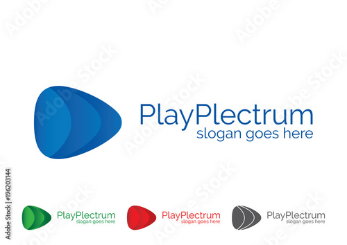 Logo design play plectrum, guitar pick.