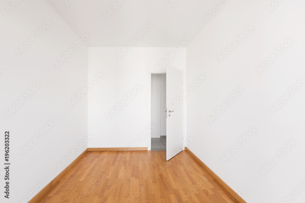 Interior of modern apartment, empty room with a door open Interior of modern apartment, empty room with a door open