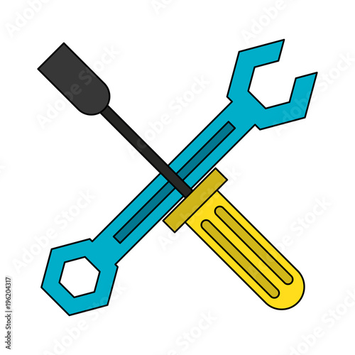 tools crossed symbol vector illustration graphic design