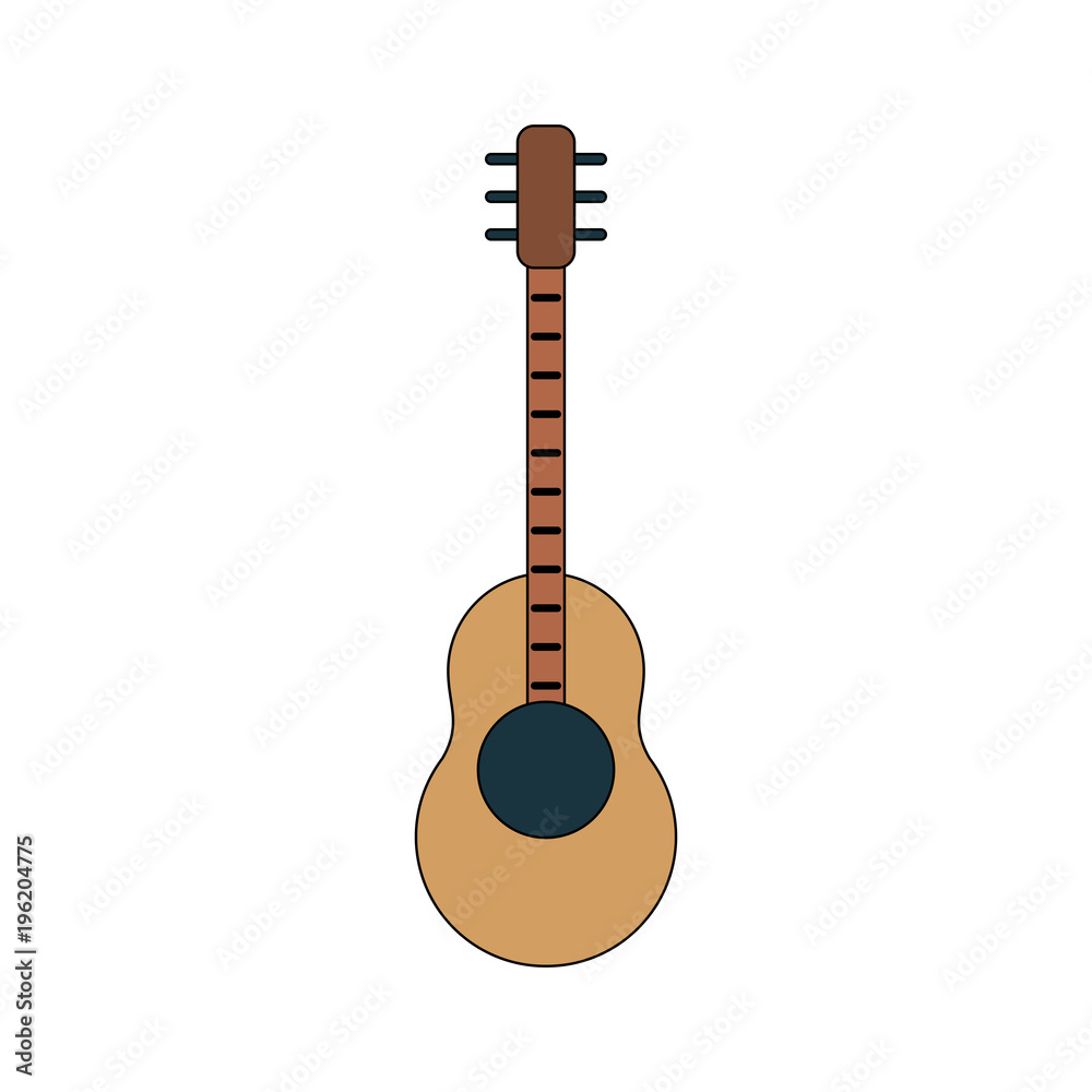 Acoustic guitar cartoon vector illustration graphic design
