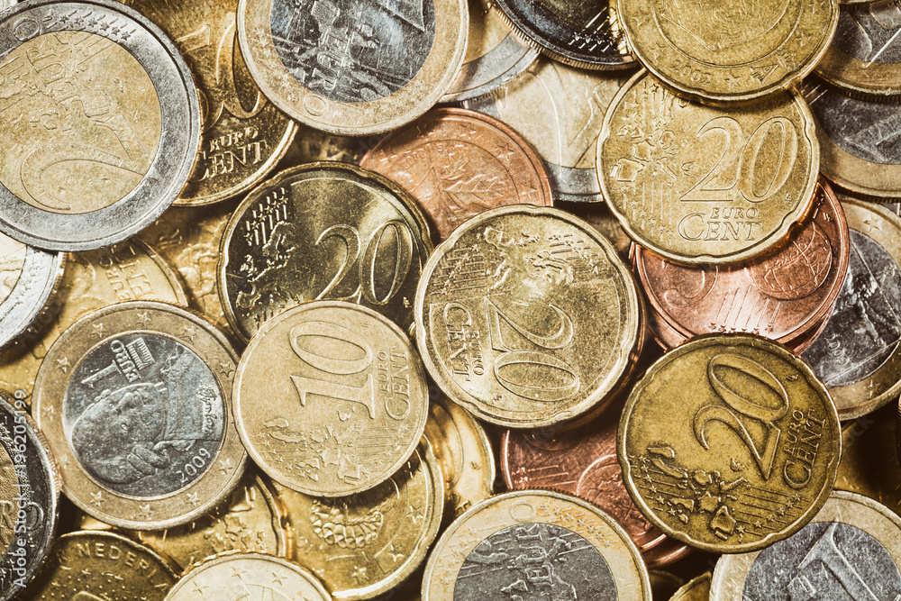 Money Background - Large Pile of Euro Coins Money Background - Large Pile of Euro Coins