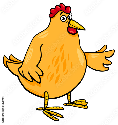 hen animal character cartoon illustration