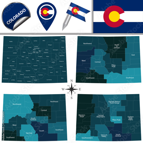 Map of Colorado with Regions