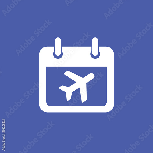 Aircraft calendar icon. Time to travel. Departure