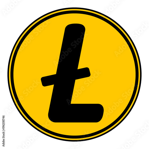 Litecoin icon on white.