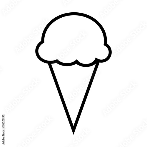 Simple ice cream cone icon. Food vector symbol