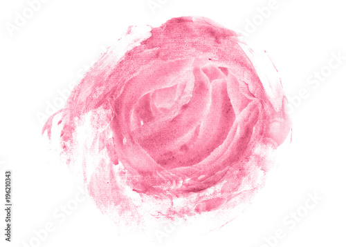 Abstract watercolor background hand-drawn on paper. Volumetric smoke elements. Pink, Rapture Rose color. For design, websites, card, text, decoration, surfaces.