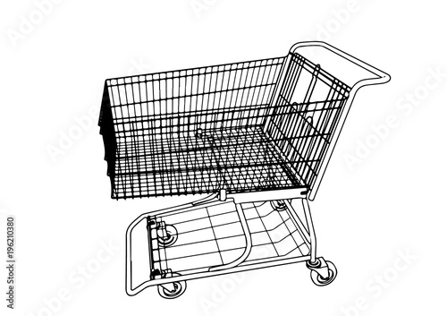 outline cart for products vector
