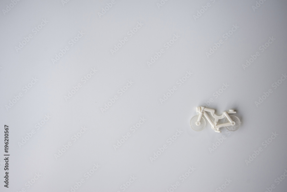 Bicycle model on a white background. With space Bicycle model on a white background. With space