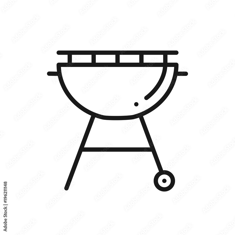 Grill Line Icon. Roaster BBQ. Charcoal Grill Sign and Symbol. Barbecue. Grill Line Icon. Roaster BBQ. Charcoal Grill Sign and Symbol. Barbecue.