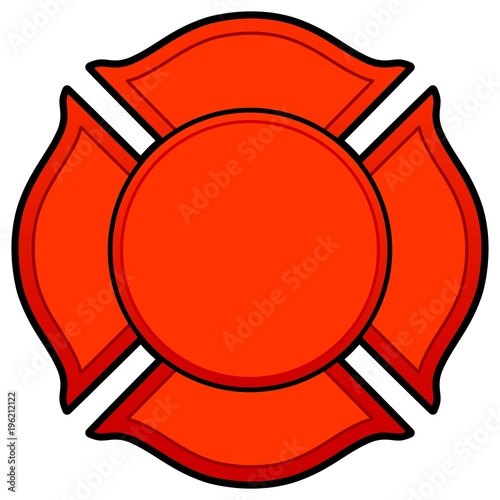 Firefighter Logo - A vector cartoon illustration of a Firefighter Logo concept.