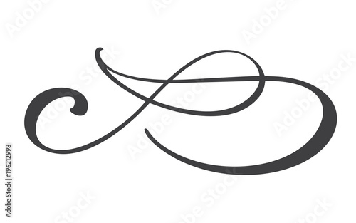 hand drawn flourish separator Calligraphy elements symbol linked, join, passion and wedding. Template for t shirt, card, poster. Design flat element of valentine day. Vector illustration