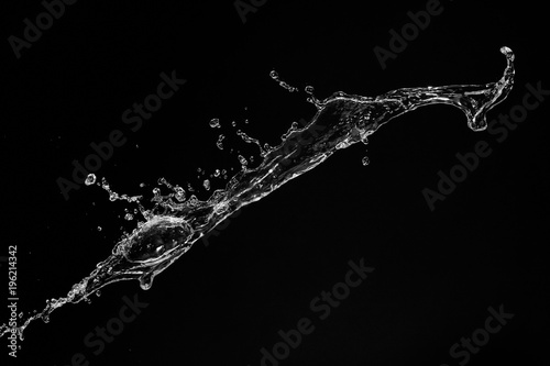 Clear, transparent water splash on black background  © eightstock