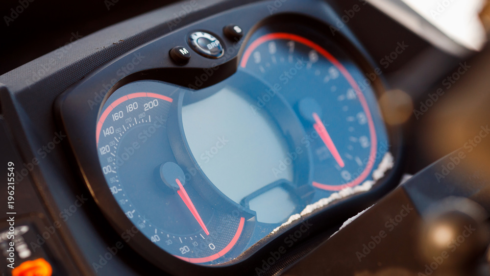 Obraz premium ATV Quad bike, close-up of parts: speedometer