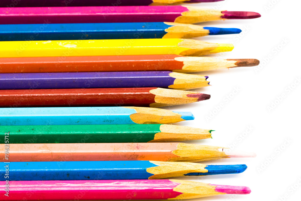 Close-up pencil isolated on white background. It copy space and selection focus