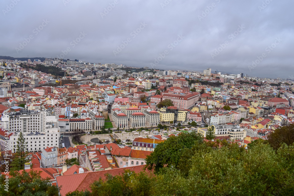 View from Sao Paulo castle in Lisbon, Portugal