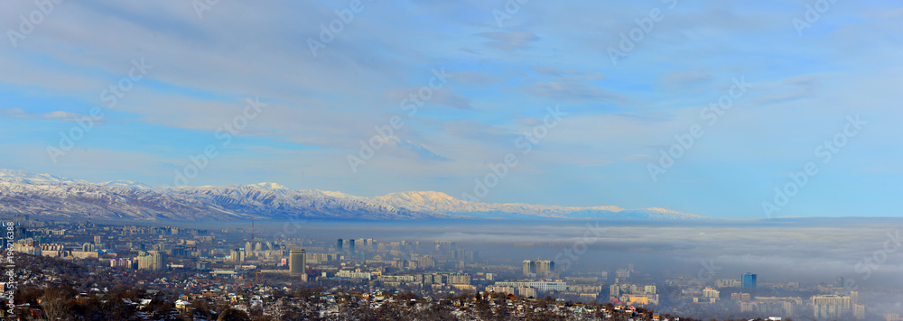 Almaty winter panorama