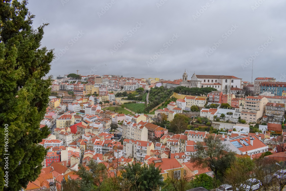 View from Sao Paulo castle in Lisbon, Portugal View from Sao Paulo castle in Lisbon, Portugal
