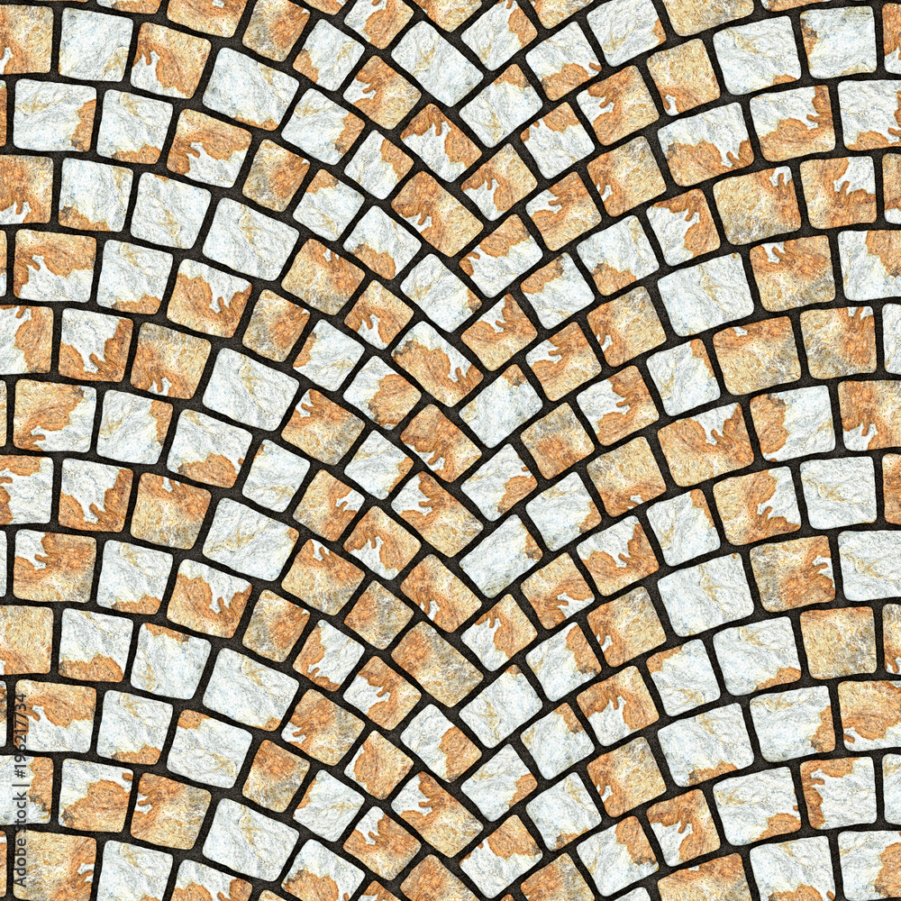 Arched cobblestone pavement texture 031