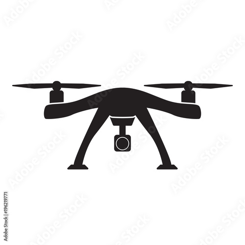 aerial drone with camera icon- vector illustration