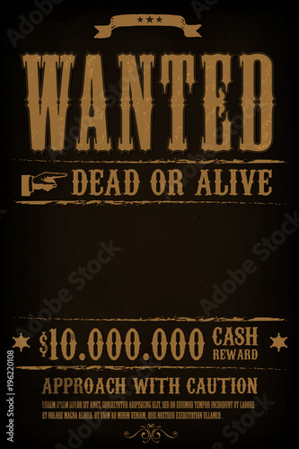 Wanted Western Poster Background
