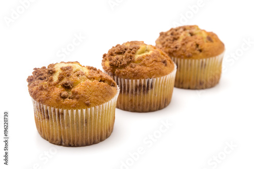 Brown Sugar and Cinnamon Muffins on a White Background