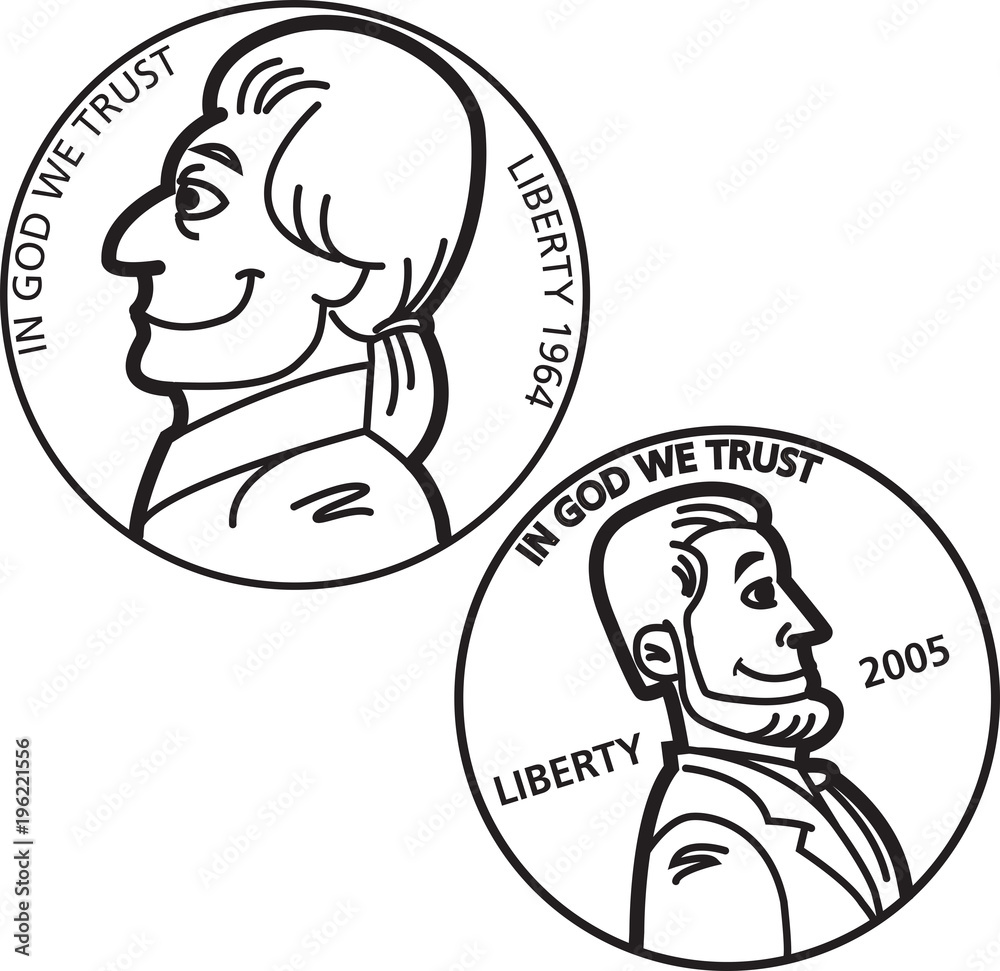 Penny Clip Art Black And White