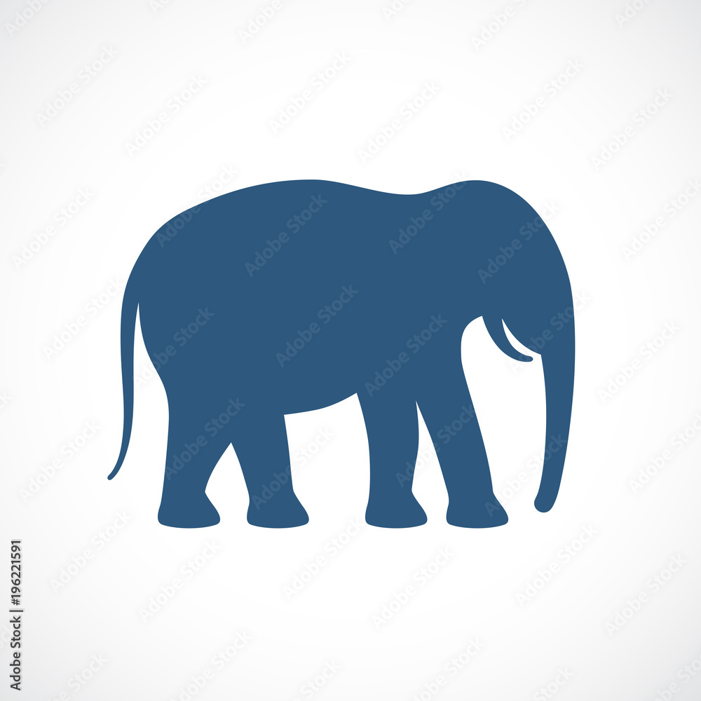Elephant silhouette vector icon Elephant silhouette vector icon