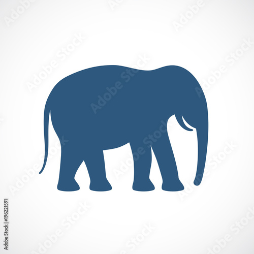 Elephant silhouette vector icon