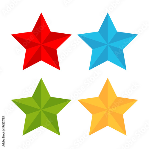 Colorful star vector icon set