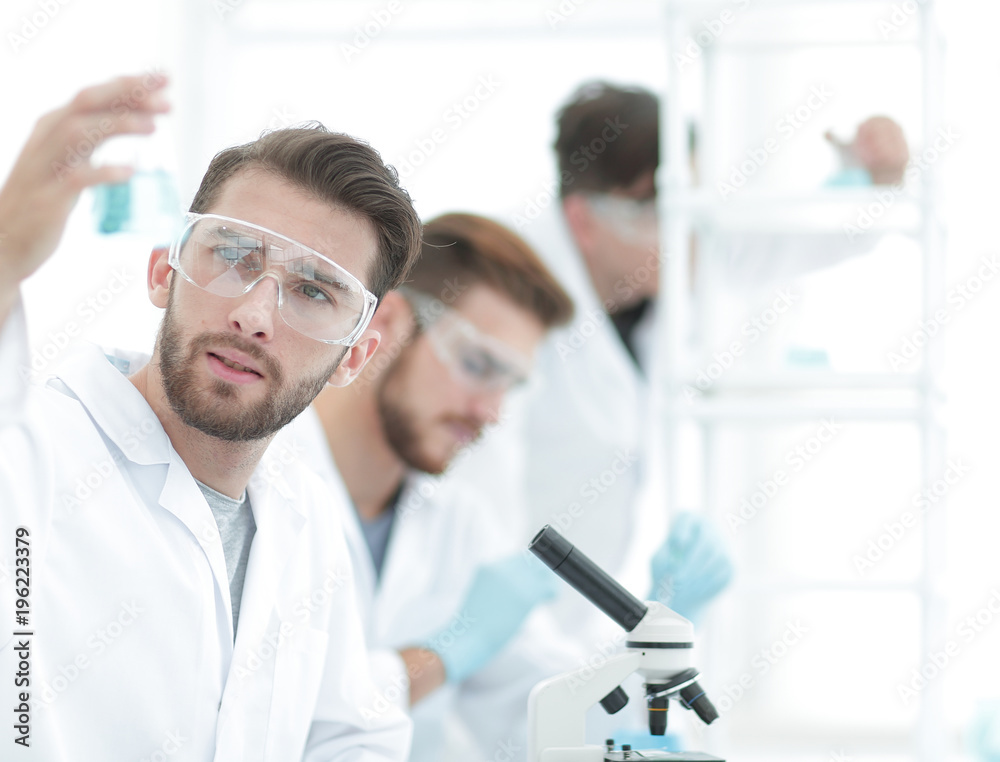 Fototapeta premium closeup.scientists in the laboratory