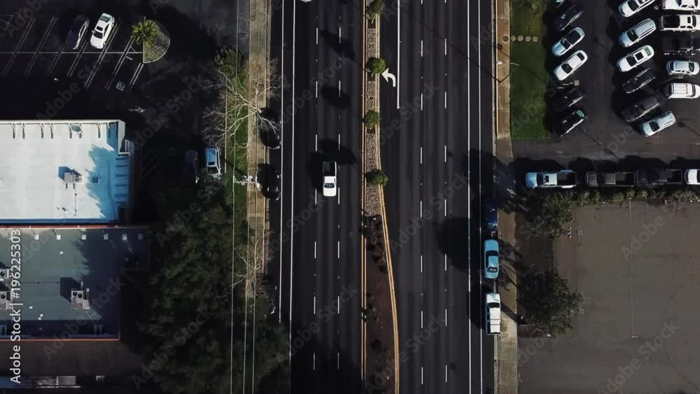 Cars driving on road aerial drone Cars driving on road aerial drone